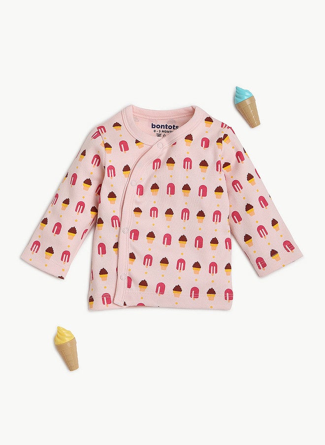 Bontots Infant Girls Printed Organic Cotton Jhabla - Image 2